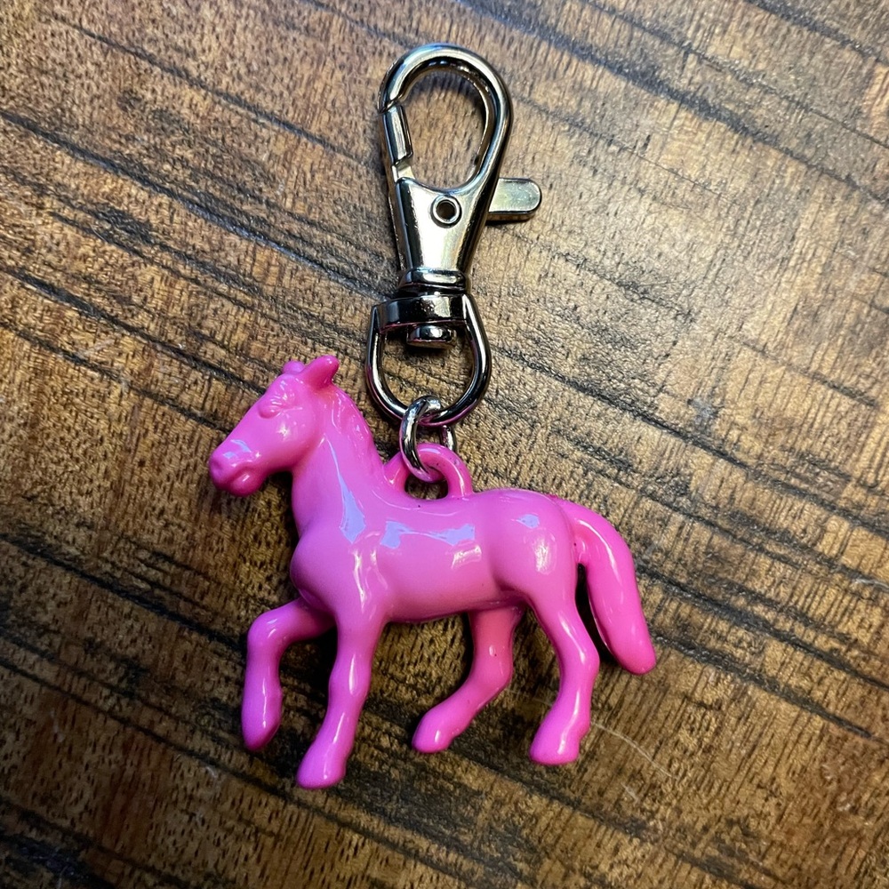 Pink Horse Keychain Charm, ,Zipper Pull, Bag Charm